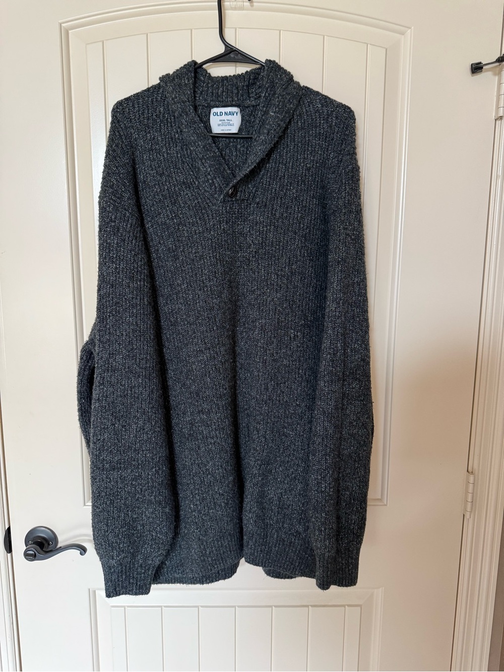 Old Navy Oversized Women’s Charcoal V-Neck Shawl Collar Sweater XXXL Tall